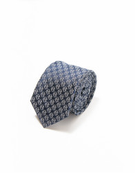 Patrick Hellmann Collection Navy Blue Thin Tie 100% Silk PHC Logo thumbnail